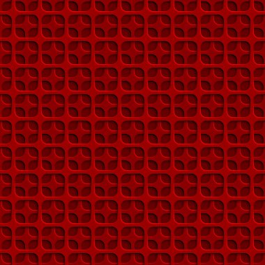 Kırmızı renklerde kare delikleri olan soyut, pürüzsüz desen