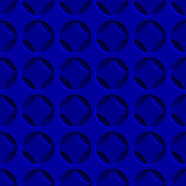 Mavi renklerde daire delikleri olan soyut ve pürüzsüz desen