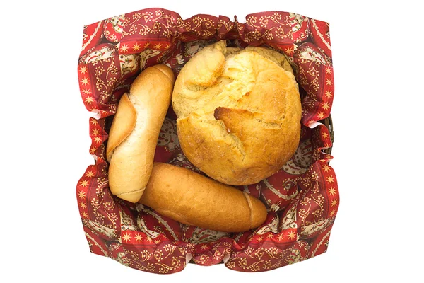 Bread in textile basket. — Stock Photo, Image