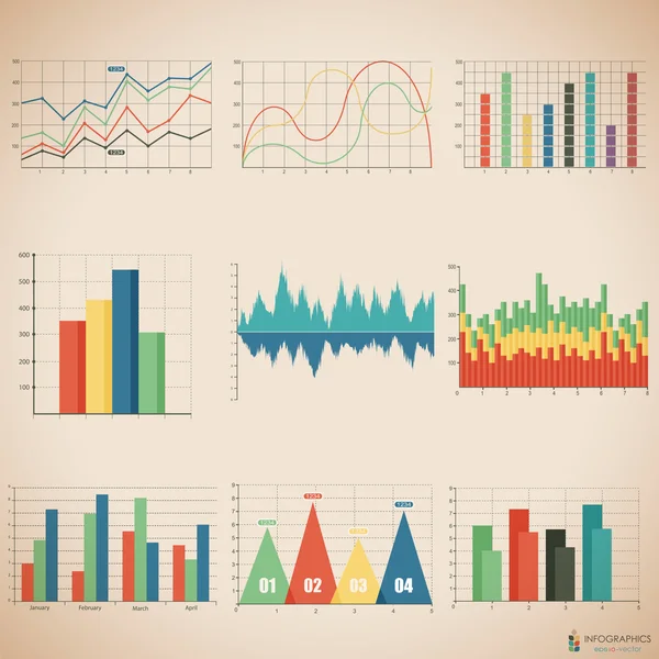 Conjunto de infográficos —  Vetores de Stock