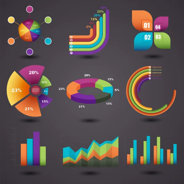 Conjunto de infográficos — Vetor de Stock