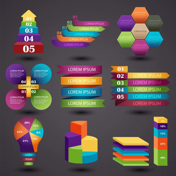 Zestaw elementów infografik — Wektor stockowy