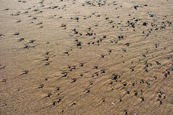 Small Stones Beach Sand Background — Stock Photo, Image