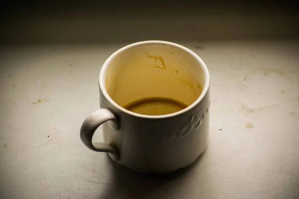 Kaffeetasse Leer Schmutzig — Stockfoto
