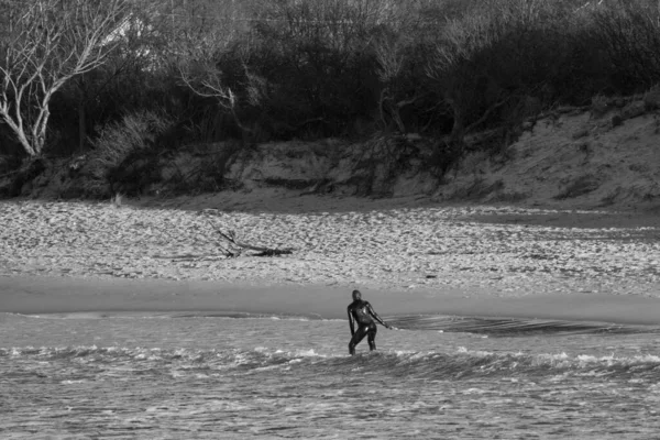 Baltık Denizi 'nde sörf yapan adam