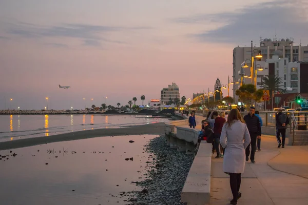 Larnaca Piale Pashia Взимку Ввечері — стокове фото