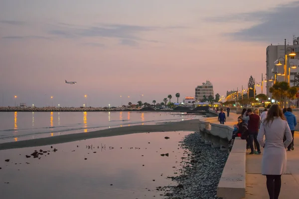 Larnaca Piale Pashia Взимку Ввечері — стокове фото