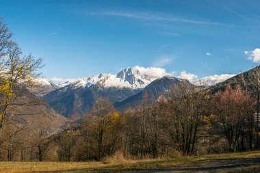 Karlı dağ Ağaçlı Alpler