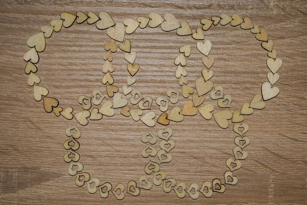 wooden hearts Olympic symbols love