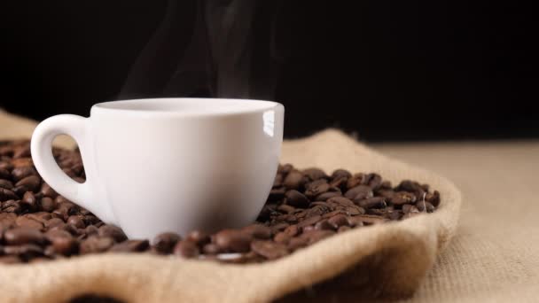 咖啡热蒸煮杯饮料 — 图库视频影像