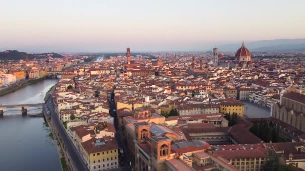 Флоренция Cityscape Вид Воздуха Флоренция Тоскана — стоковое видео