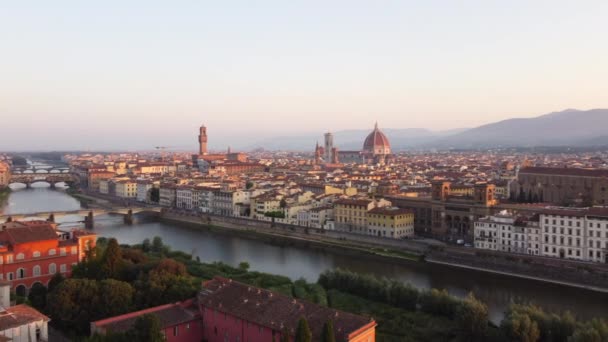 Floransa Şehir Manzarası Hava Manzarası Firenze Toskana — Stok video