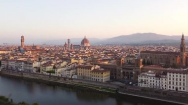 Floransa şehir manzarası hava manzarası, Firenze Toskana