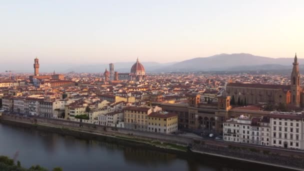 Florencia Vista Aérea Del Paisaje Urbano Firenze Toscana — Vídeo de stock