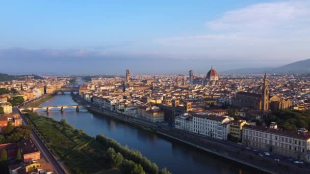 Florence Cityscape Airview Firenze Toucany — 비디오