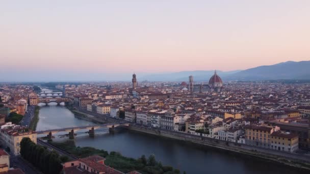 Флоренция Cityscape Вид Воздуха Флоренция Тоскана — стоковое видео
