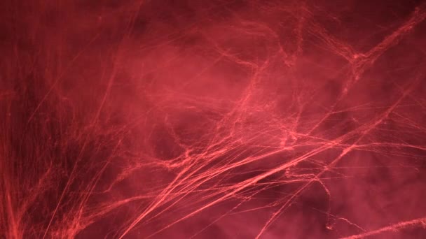 Хэллоуин Жуткая Кровавая Красная Паутина Туманный Смог Темноте — стоковое видео