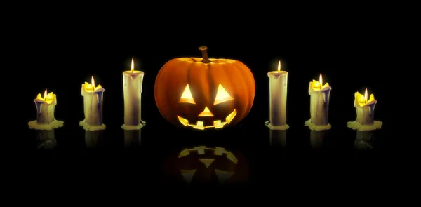 Jack'o'lantern and  candles — Stock Photo, Image