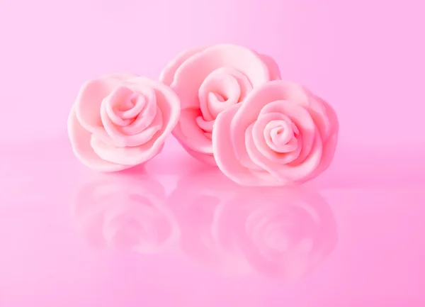 Pink plasticine roses — Stock Photo, Image