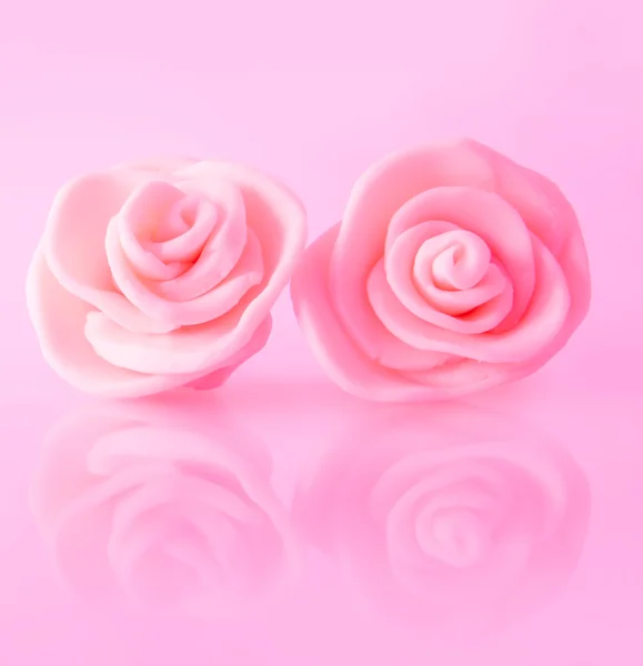 Rosas de plastilina rosa — Foto de Stock