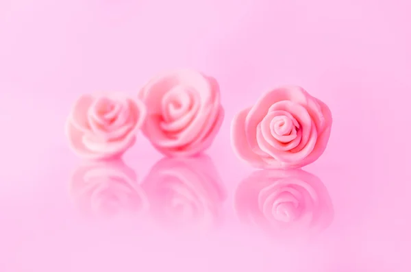 Pink plasticine roses — Stock Photo, Image