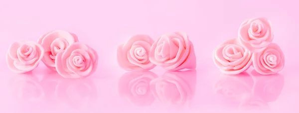 Róże różowy plastelina — Zdjęcie stockowe