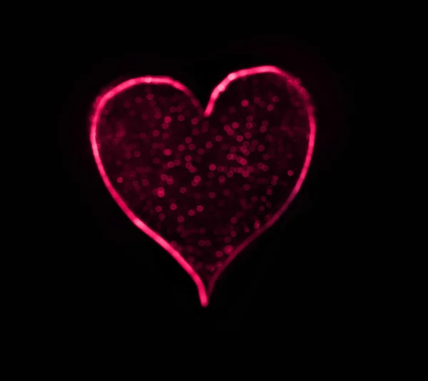 Black Heart Bokeh — Stock Photo, Image