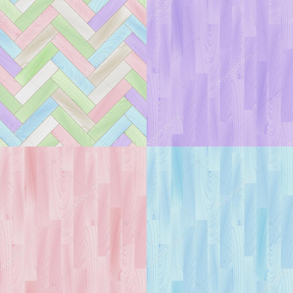 Piso de madera realista color pastel parquet sin costura patrones set