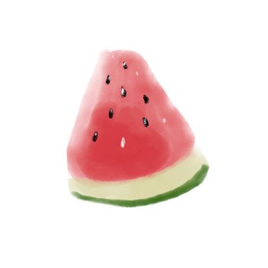 Bir parça karpuz, sulu boya şeklinde kesilmiş karpuz.