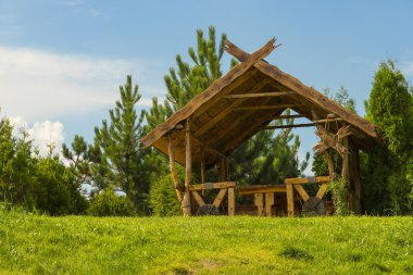 Yaz ahşap çardak.