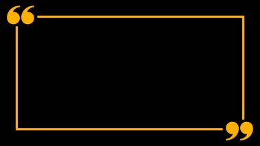 Arkaplan, kopyalama alanı, kare balon simgesi için tırnak işareti virgül işareti içeren pankart çerçevesi, siyah üzerine çerçeve şablonu