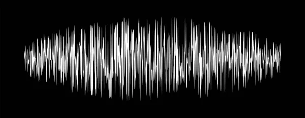 Forme Onde Signal Sonore Ligne Onde Audio Sur Noir Onde — Image vectorielle