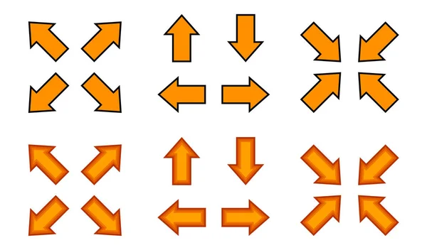 Flecha Naranja Flecha Diagonal Signo Para Mapa Botón Flecha Para — Archivo Imágenes Vectoriales