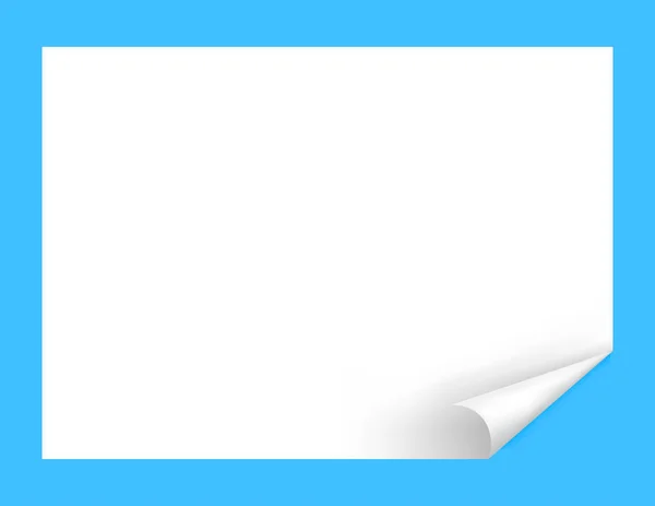 Шаблон Бумажный Макет Бумага Загнутым Углом Пустые Белые Бумаги Ландшафтный — стоковый вектор