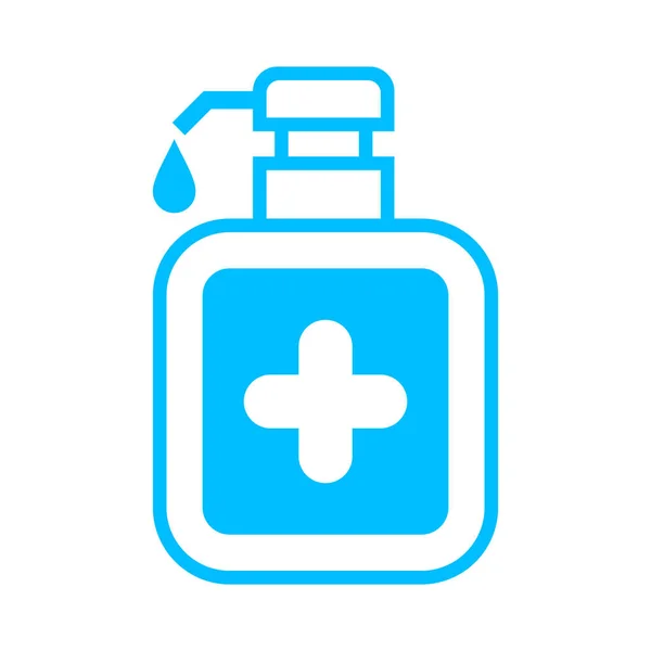 Butelka Żelu Czyszczenia Alkoholu Ikona Krzyża Wyizolowana Białym Symbol Żel — Wektor stockowy