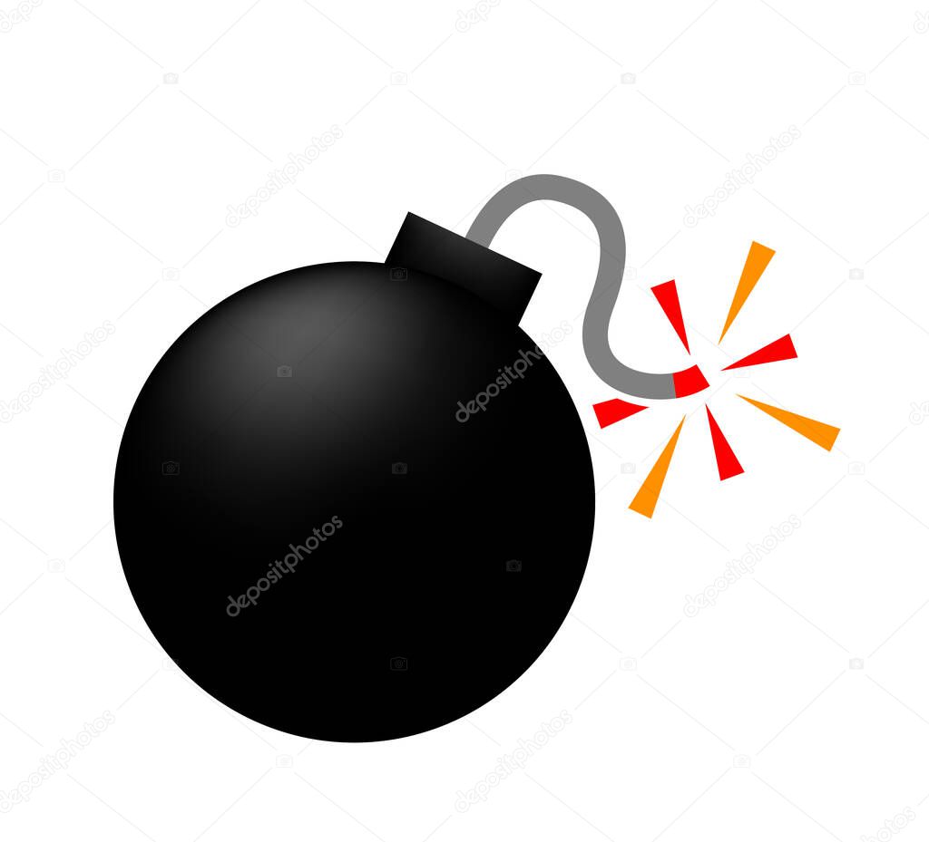 bomb icon, bomb ball symbol, bomb simple shape for clip art