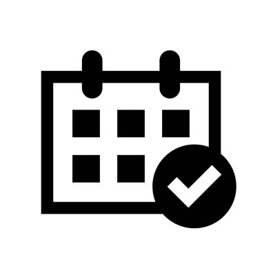 Takvim simgesi, zamanlama sembolü, kabul sembollü takvim