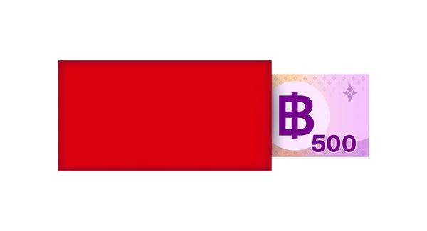 Billet Rouge Billet Argent 500 Thai Baht Enveloppe Rouge Pour — Image vectorielle