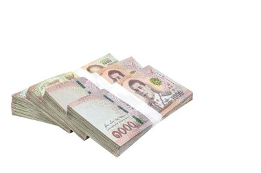 para banknotu Thai baht beyaz, tasarruf para ve finans iş konsepti, kopyalama alanı