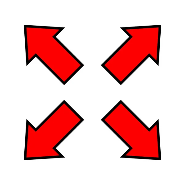 Seta Vermelha Sinal Seta Diagonal Para Mapa Botão Seta Para — Vetor de Stock