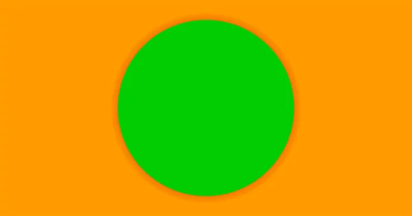 Círculo Verde Sobre Fondo Naranja Simple Para Banner Espacio Copia — Vector de stock