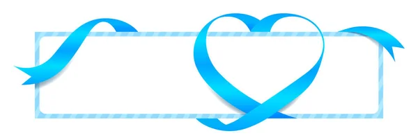 Modèle Coeur Forme Ruban Bleu Clair Pour Bannière Saint Valentin — Image vectorielle