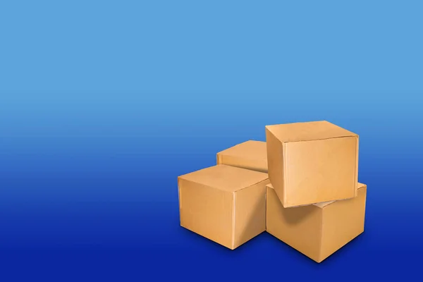 Caja Del Paquete Del Cajón Poste Para Envío Entrega Cartón —  Fotos de Stock
