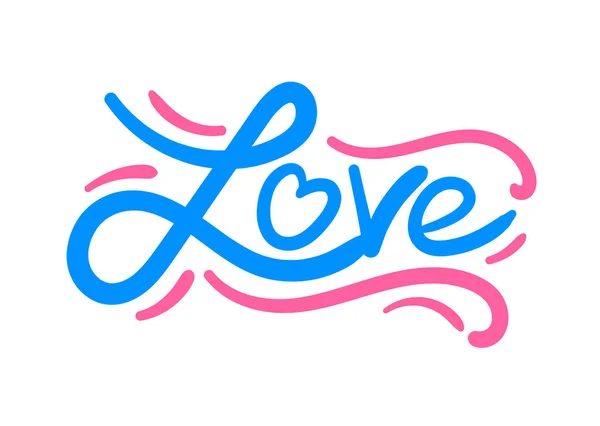 Amor Letras Doodle Fonte Amor Caligrafia Para Clip Art Sinal — Vetor de Stock