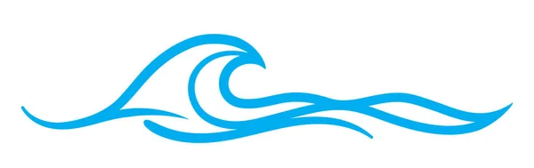 Ondas Água Oceano Símbolo Gráfico Cor Azul Claro Ondulações Água — Vetor de Stock