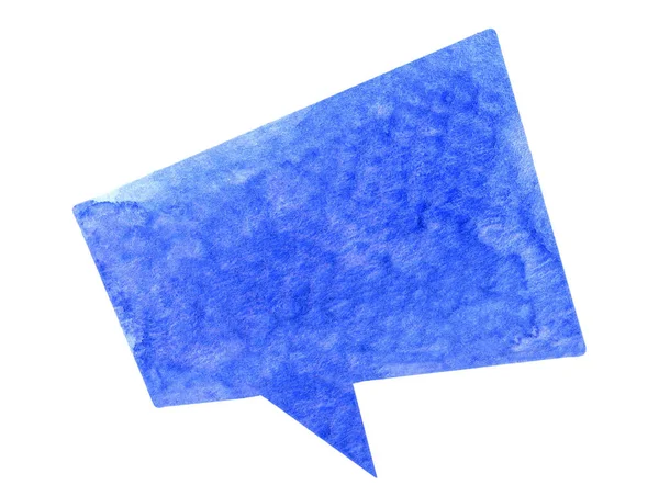 Beszéd Buborék Négyzet Akvarell Kék Szín Beszéd Buborék Címke Keret — Stock Fotó