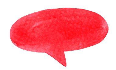 Klip sanatı için kırmızı konuşma balonu suluboya, metin sohbeti için kırmızı konuşma balonu etiketi çerçeve, diyalog, yorum