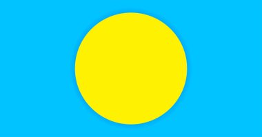 Basit arkaplan, kopyalama alanı, kağıt dairesi sarı ve açık mavi arkaplan için açık mavi üzerine sarı daire