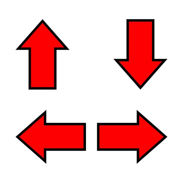 Freccia Rossa Freccia Diagonale Segno Mappa Tasto Freccia Gioco Grafico — Vettoriale Stock