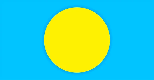 バナーのためのライトブルーの円の黄色シンプルな背景 コピースペース 紙円の黄色と背景のためのライトブルーの色 — ストックベクタ